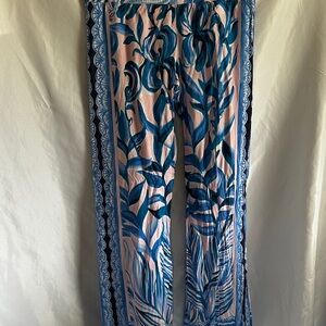 Lilly Pulitzer Bal Harbour Palazzo Pink Tropics Heat Engineered Pants Small